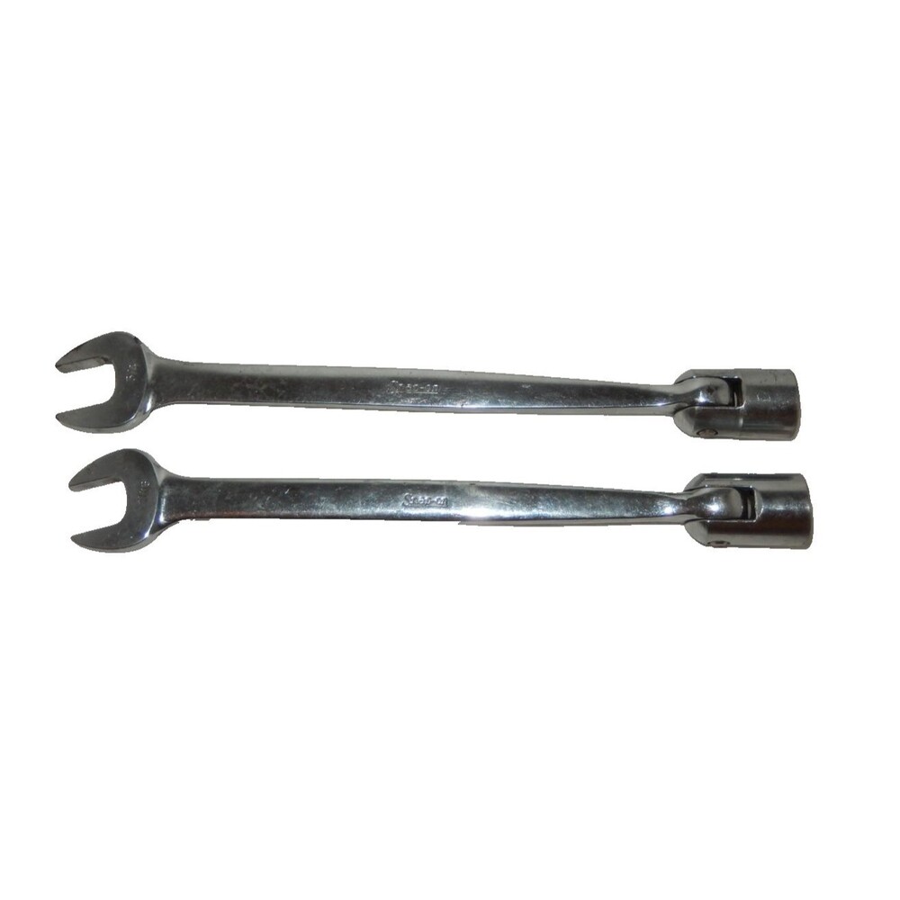 2 Vintage Snap-On Flex Head Open End Alignment Wrenches 11/16 3/4  FHO 24 FHO 22
